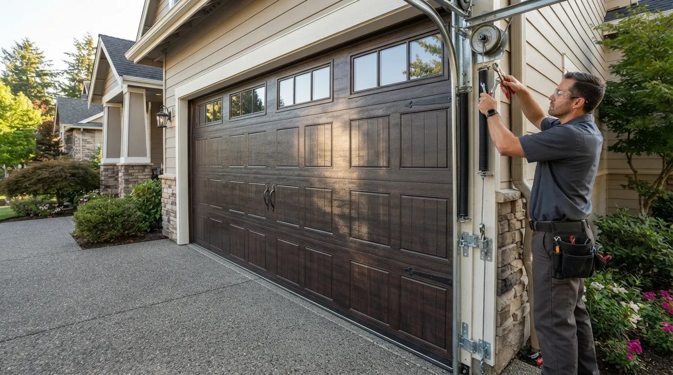 Spring Repair for Dunbar's 1950s Garage Doors in Charleston